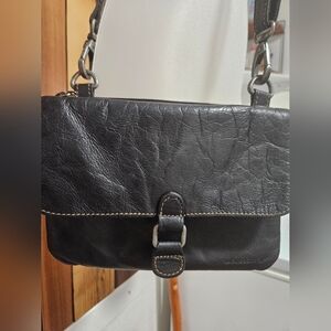 Elegant Dark Brown Leather Shoulder Bag